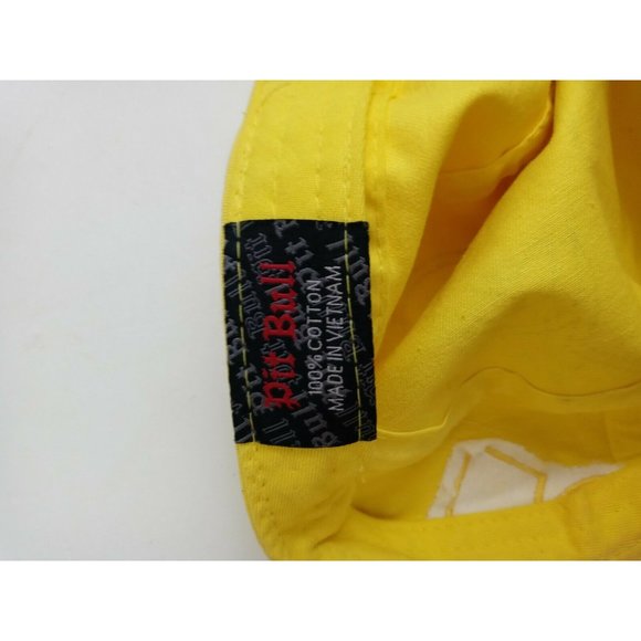 Pit Bull Yellow  Distressed Beaded Fluer De Lis Cadet Army Military Cap - Picture 8 of 8